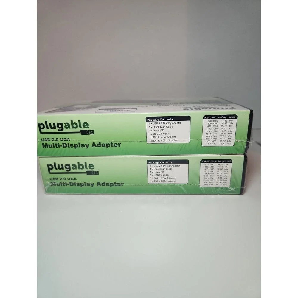 Plugable USB 2.0 Multi-Display Adapter ~ HDMI/DVI/VGA ~ NEW (Lot of 2)